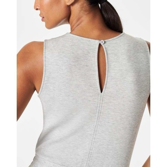 SPANX Air Essentials 1X Jumpsuit Sleeveless Gray Wide Leg Pockets Preppy Stretch - Picture 4 of 6
